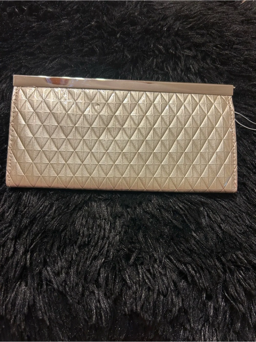 Apt. 9 Champagne Quilted Frame Wallet | Metallic Clutch Style Wallet